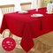 Christmas Tablecloth Rectangle Waterproof Wrinkle Fee Textured Fabric Table Cloth, Soft Faux Linen Table Cover for Xmas, Holiday, Winter, Party, Banquet (52 x 70 Inch Rectangular, Red)